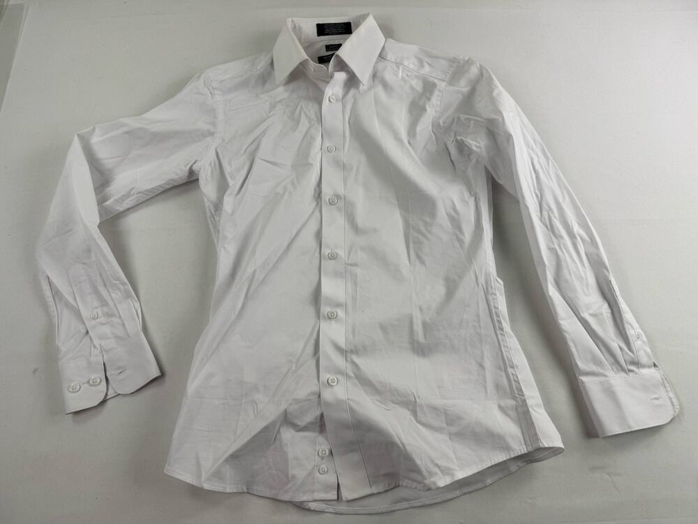 Men’s District Slim Fit Dress Shirt 14-14.5 32-33 White Full Stretch